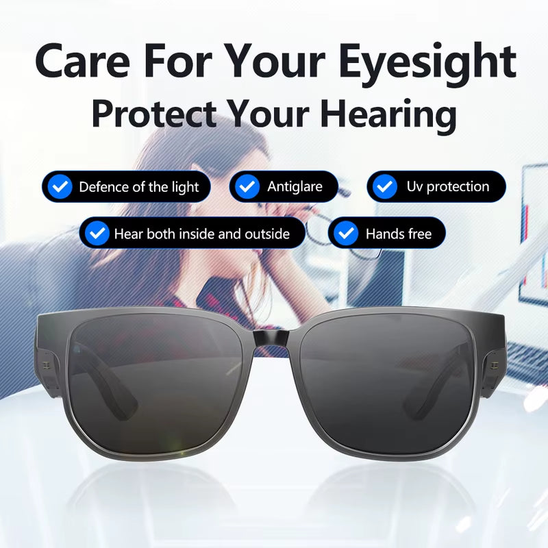 Gs09 Smart Glasses Sunglasses anti Blue Light Bluetooth Earphones Ai Audio Glasses Call Music Driving Fashion Clear Gifts